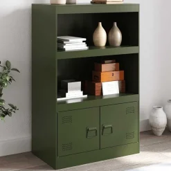 Armoires & Meubles De Rangement-vidaXL Buffet 67x39x107 cm acier Vert olive