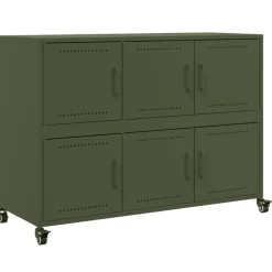 vidaXL Buffet olive 100,5x39x72 cm acier