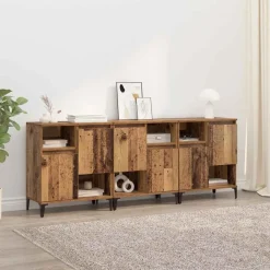 vidaXL Buffets 3 pcs 60 x 35 x 70 cm Bois d'ingénierie