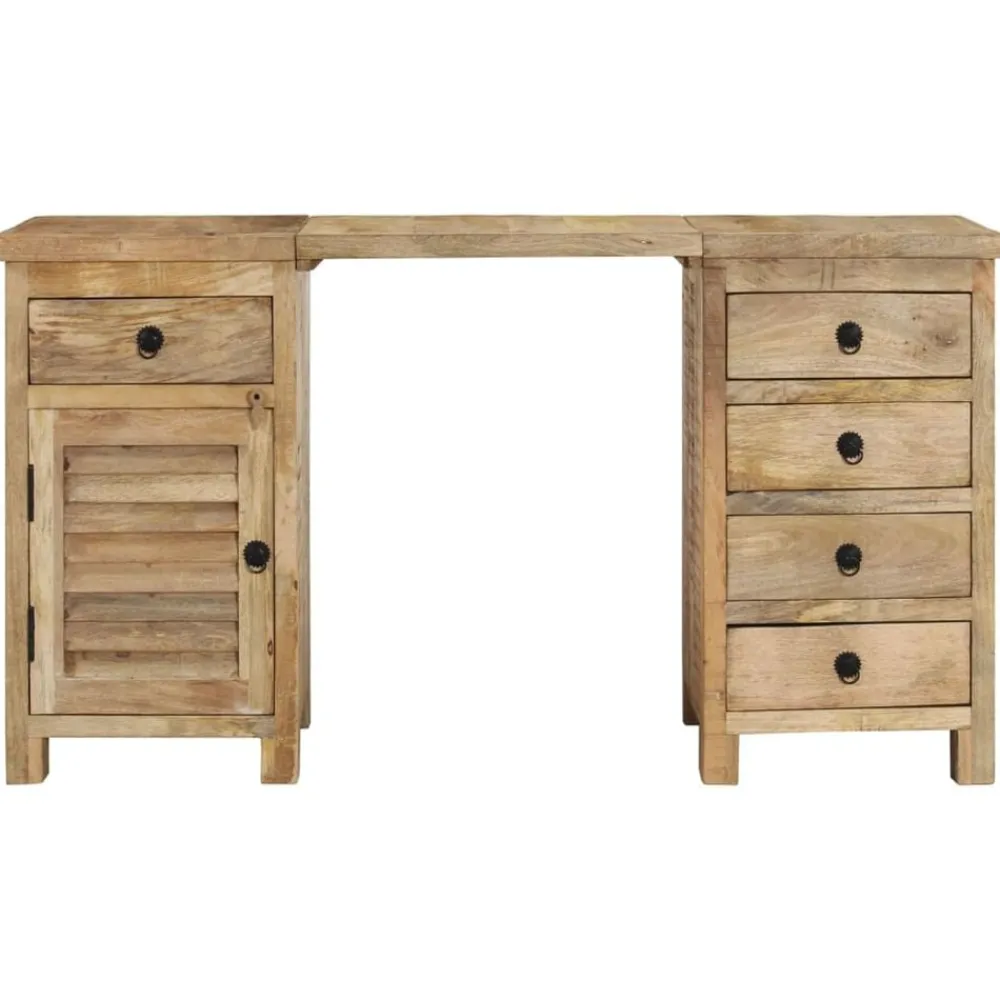 Meubles De Bureau-vidaXL Bureau à caissons Bois de manguier massif 140x50x77 cm