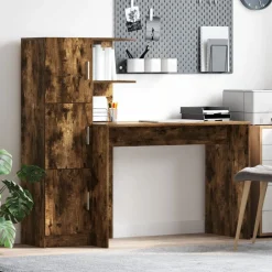 Meubles De Bureau-vidaXL Bureau 2 pcs Chêne fumé Ch&ecirc;ne fumé