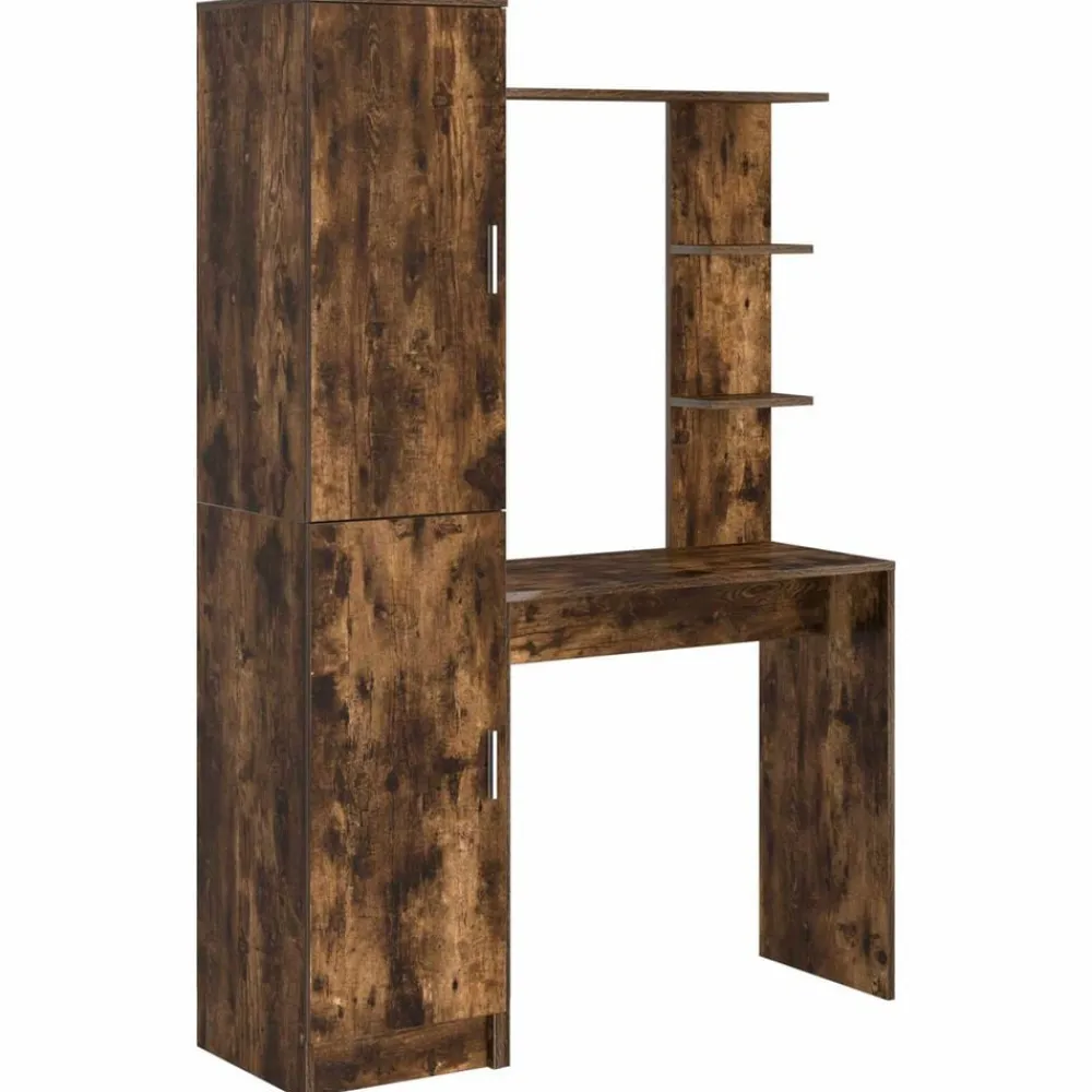 vidaXL Bureau 2 pcs Chêne fumé