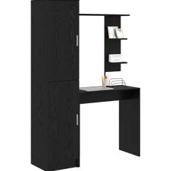 Meubles De Bureau-vidaXL Bureau 2 pcs Chêne noir Ch&ecirc;ne noir