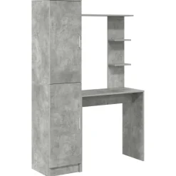 Meubles De Bureau-vidaXL Bureau 2 pcs Gris béton