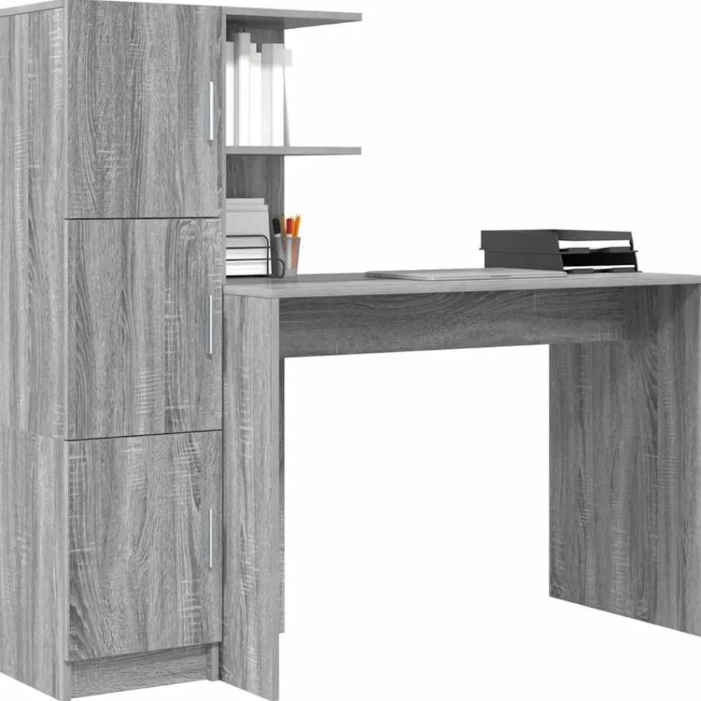 Meubles De Bureau|Armoires & Meubles De Rangement-vidaXL Bureau 2 pcs Gris Sonoma Sonoma gris