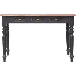 Meubles De Bureau-vidaXL Bureau avec 3 tiroirs 117x57x75 cm bois d'acajou massif vieux marron
