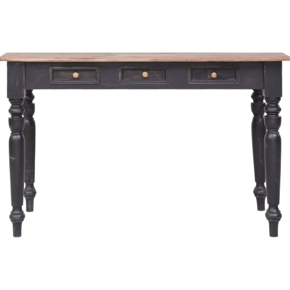 Meubles De Bureau-vidaXL Bureau avec 3 tiroirs 117x57x75 cm bois d'acajou massif vieux marron