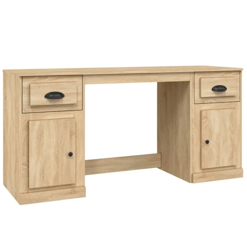 Meubles De Bureau-vidaXL Bureau avec armoire chêne sonoma bois d'ingénierie Chêne sonoma