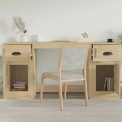 Meubles De Bureau-vidaXL Bureau avec armoire chêne sonoma bois d'ingénierie Chêne sonoma