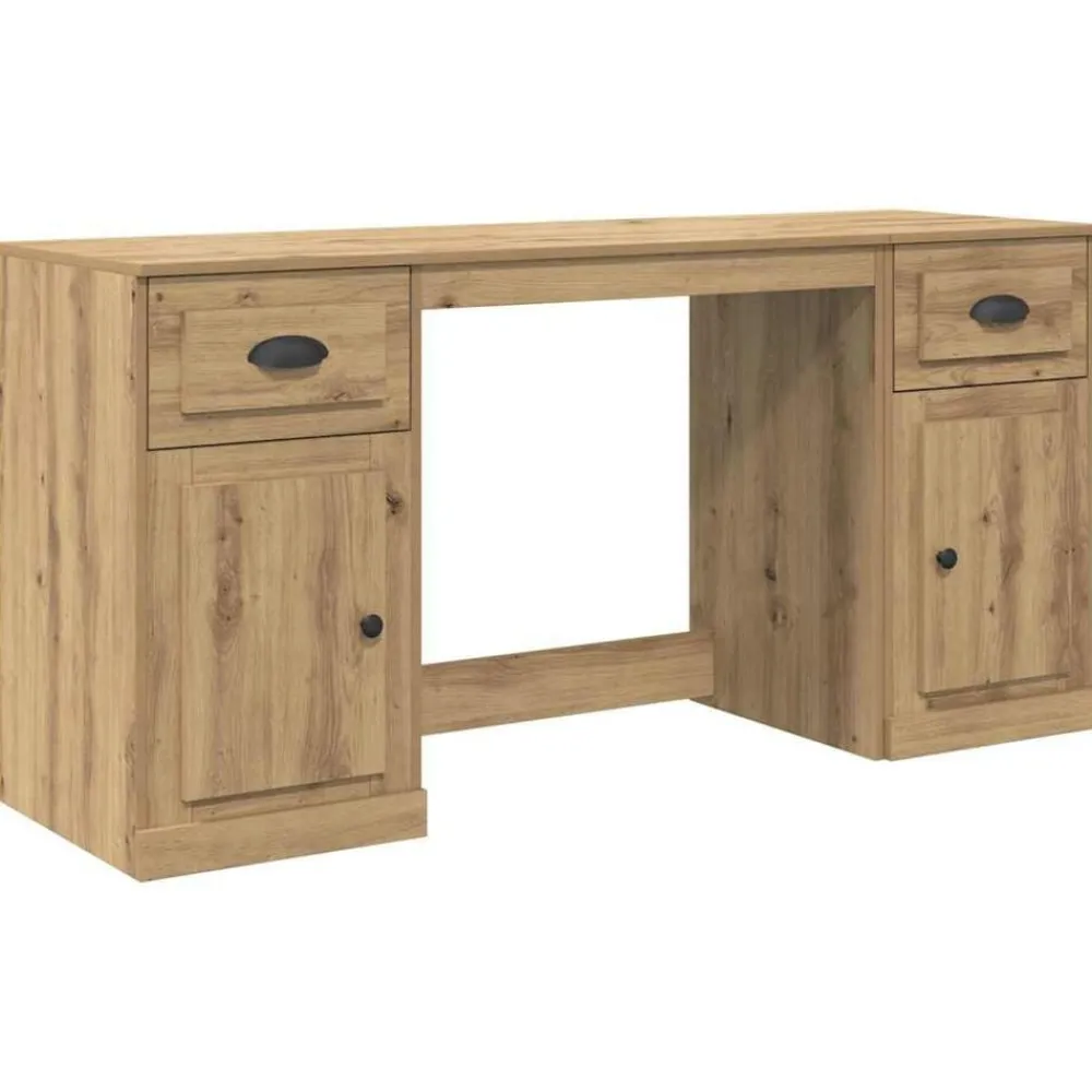 Meubles De Bureau-vidaXL Bureau avec armoire Chêne artisanal 154,5 x 50 x 75 cm chêne artisanal