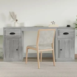 vidaXL Bureau avec armoire bois d'ingénierie