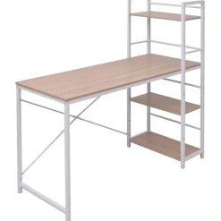 Meubles De Bureau-vidaXL Bureau avec bibliothèque à 4 niveaux chêne
