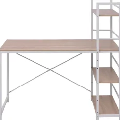 Meubles De Bureau-vidaXL Bureau avec bibliothèque à 4 niveaux chêne