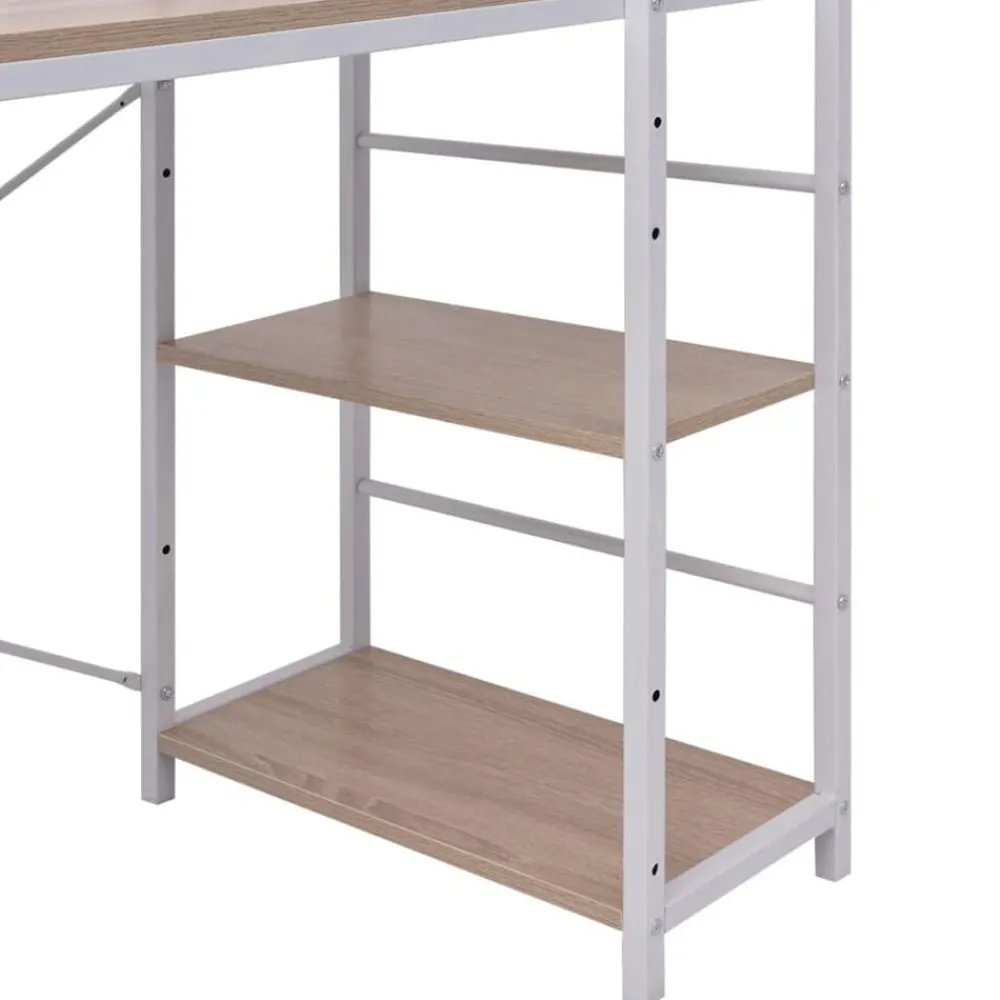 Meubles De Bureau-vidaXL Bureau avec bibliothèque à 4 niveaux chêne