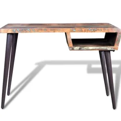 Meubles De Bureau-vidaXL Bureau avec pieds en fer Bois de récupération