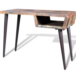 Meubles De Bureau-vidaXL Bureau avec pieds en fer Bois de récupération