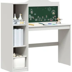 vidaXL Bureau avec rangement ouvert et tableau noir ROROS