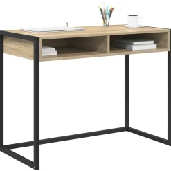 Meubles De Bureau-vidaXL Bureau avec stockage Sonoma 100 x 50 x 75 cm Bois d'ingénierie Ch&ecirc;ne sonoma