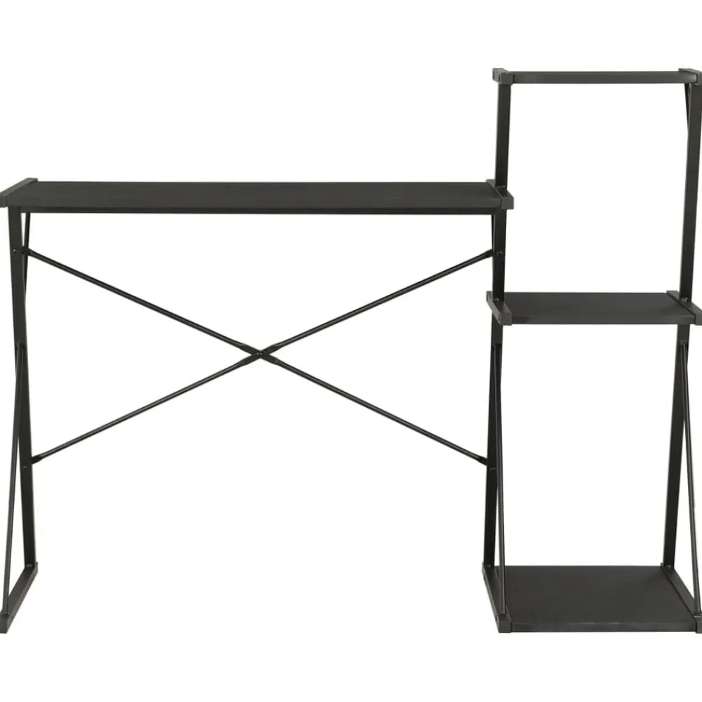 Meubles De Bureau-vidaXL Bureau avec étagère 116x50x93 cm Noir