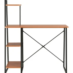 Meubles De Bureau-vidaXL Bureau avec étagère 102x50x117 cm Noir et marron