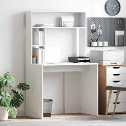 vidaXL Bureau avec étagère 91 x 50 x 149 cm Bois d'ingénierie