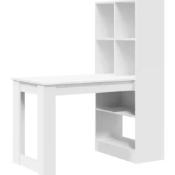 vidaXL Bureau avec étagère 122 x 67 x 145 cm Bois d'ingénierie