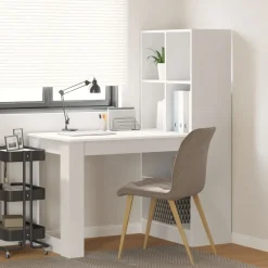 vidaXL Bureau avec étagère 122 x 67 x 145 cm Bois d'ingénierie