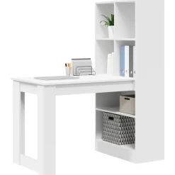 vidaXL Bureau avec étagère 122 x 67 x 145 cm Bois d'ingénierie