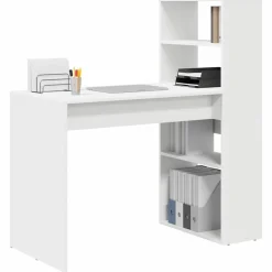 vidaXL Bureau avec étagère 113 x 54 x 120 cm Bois d'ingénierie