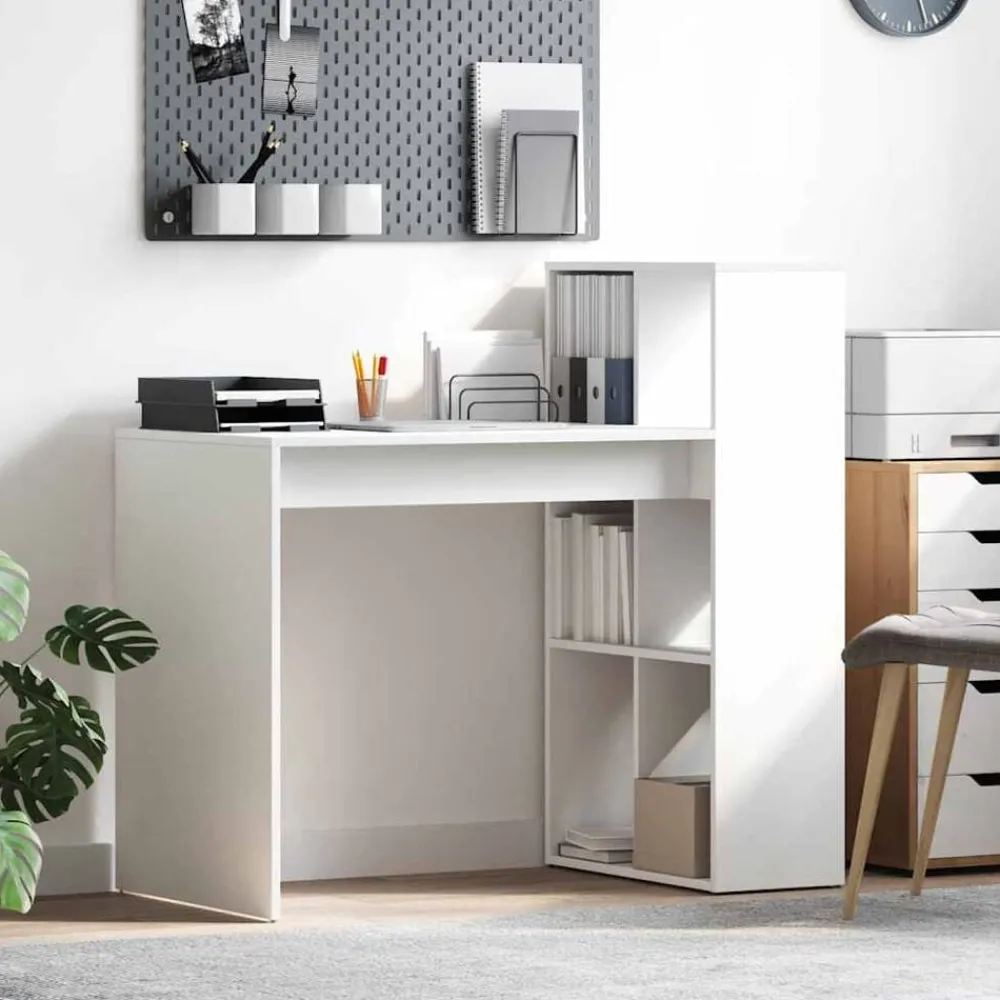 vidaXL Bureau avec étagère 108 x 55 x 103.5 cm Bois d'ingénierie