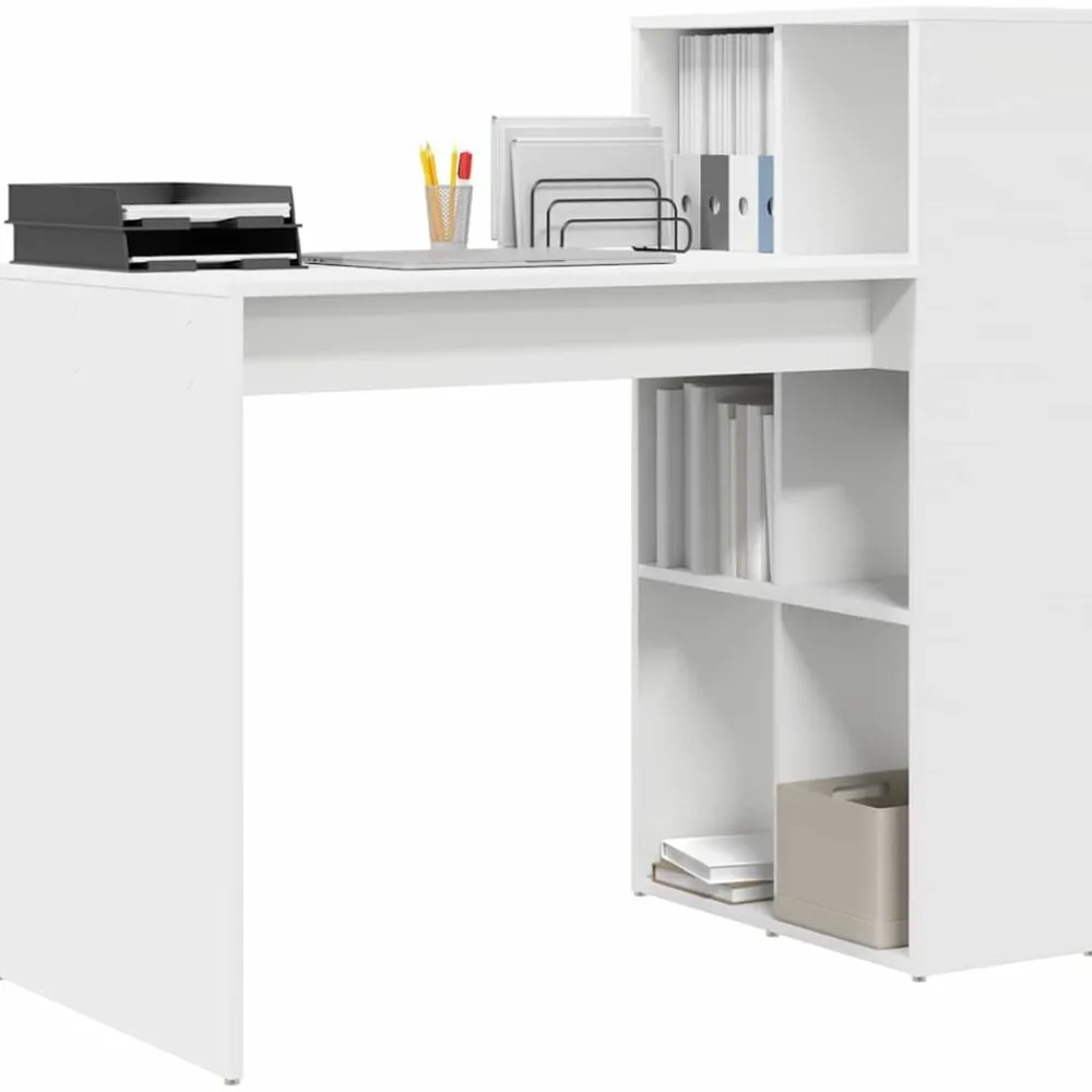 vidaXL Bureau avec étagère 108 x 55 x 103.5 cm Bois d'ingénierie