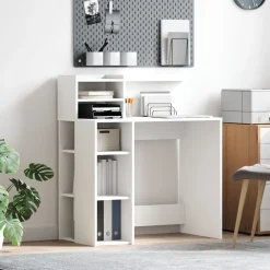 vidaXL Bureau avec étagère 90 x 48 x 101,5 cm Bois d'ingénierie