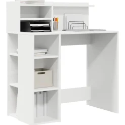 vidaXL Bureau avec étagère 90 x 48 x 101,5 cm Bois d'ingénierie
