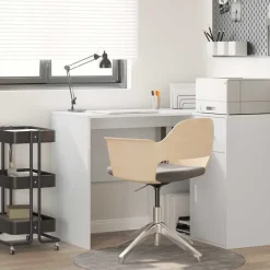 Meubles De Bureau-vidaXL Bureau avec étagère 102 x 50 x 75 cm Bois d'ingénierie Blanc