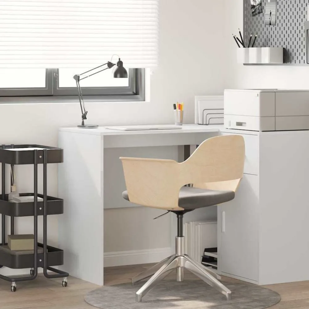 Meubles De Bureau-vidaXL Bureau avec étagère 102 x 50 x 75 cm Bois d'ingénierie Blanc