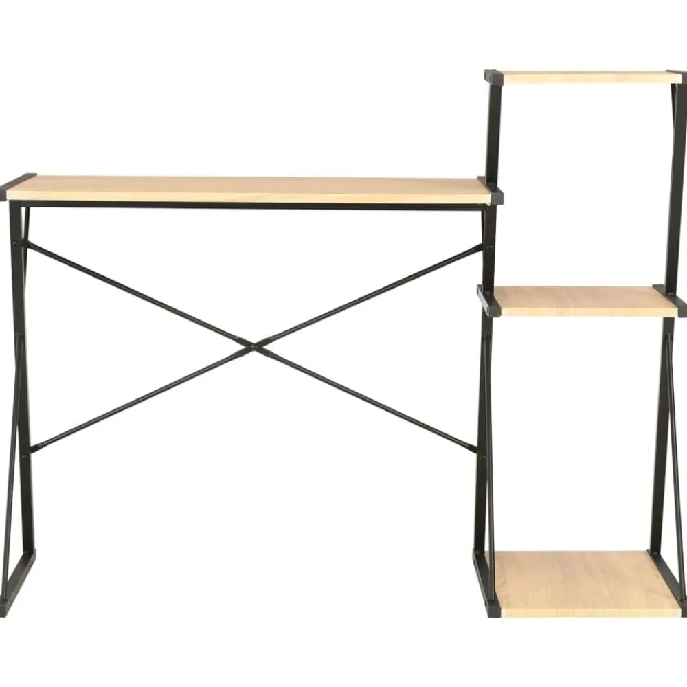 Meubles De Bureau-vidaXL Bureau avec étagère Noir et chêne 116x50x93 cm noir et ch&ecirc;ne