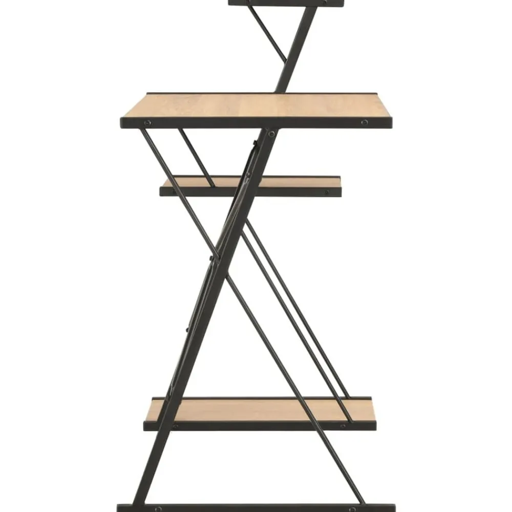 Meubles De Bureau-vidaXL Bureau avec étagère Noir et chêne 116x50x93 cm noir et ch&ecirc;ne
