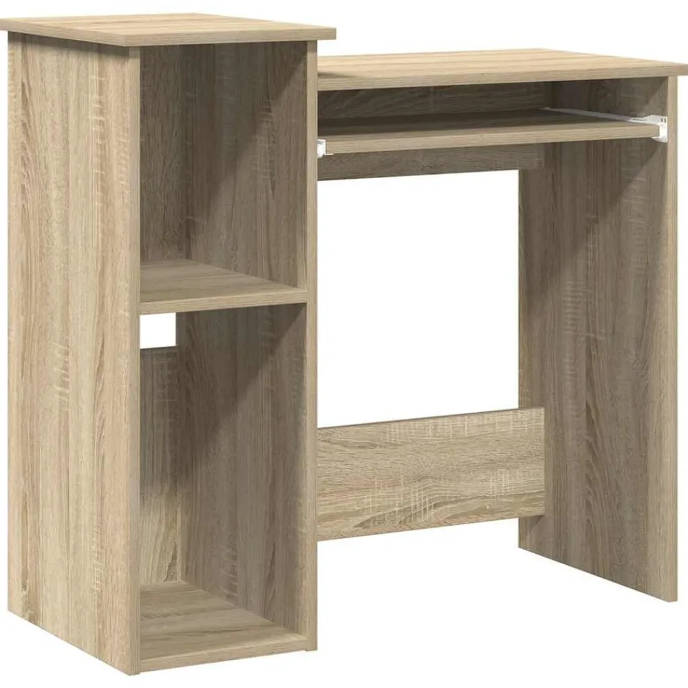 Meubles De Bureau-vidaXL Bureau avec étagères chêne sonoma 84x40x78 cm Chêne sonoma