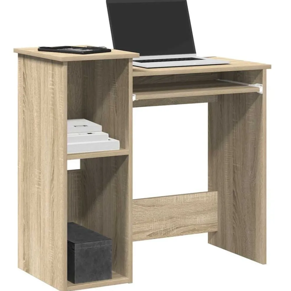 Meubles De Bureau-vidaXL Bureau avec étagères chêne sonoma 84x40x78 cm Chêne sonoma