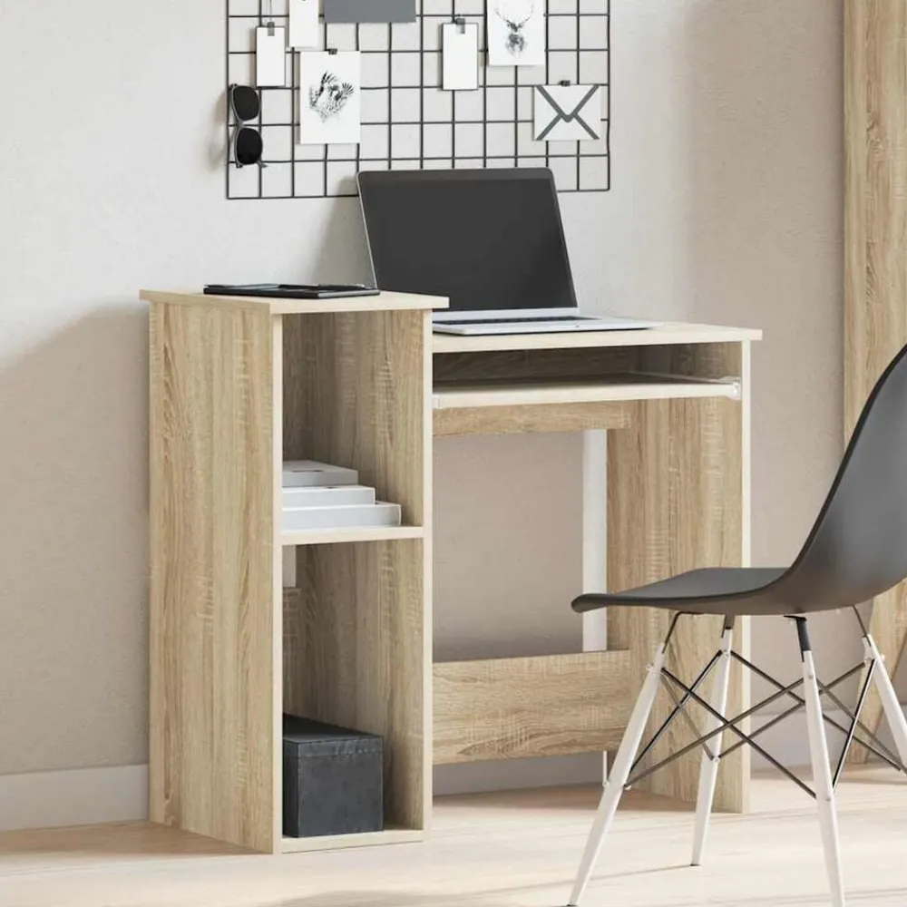 Meubles De Bureau-vidaXL Bureau avec étagères chêne sonoma 84x40x78 cm Chêne sonoma