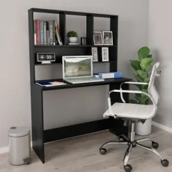vidaXL Bureau avec étagères 110x45x157 cm Bois d'ingénierie