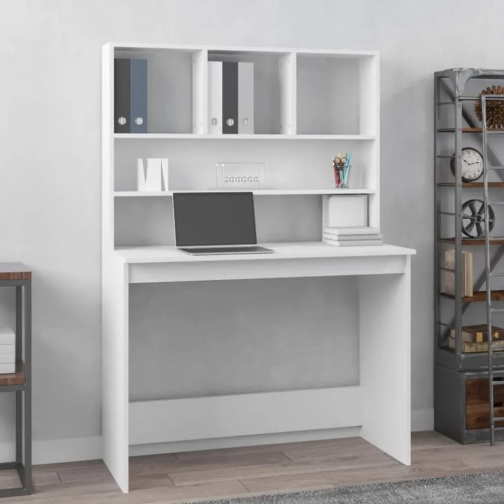 vidaXL Bureau avec étagères 102x45x148 cm Bois d'ingénierie