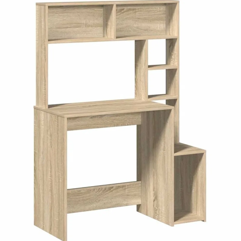 Meubles De Bureau-vidaXL Bureau avec étagères chêne sonoma 100x45x140 cm Chêne sonoma