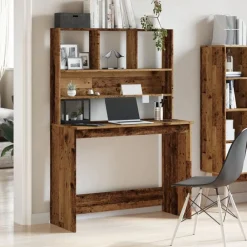 vidaXL Bureau avec étagères 102x45x148 cm bois d'ingénierie