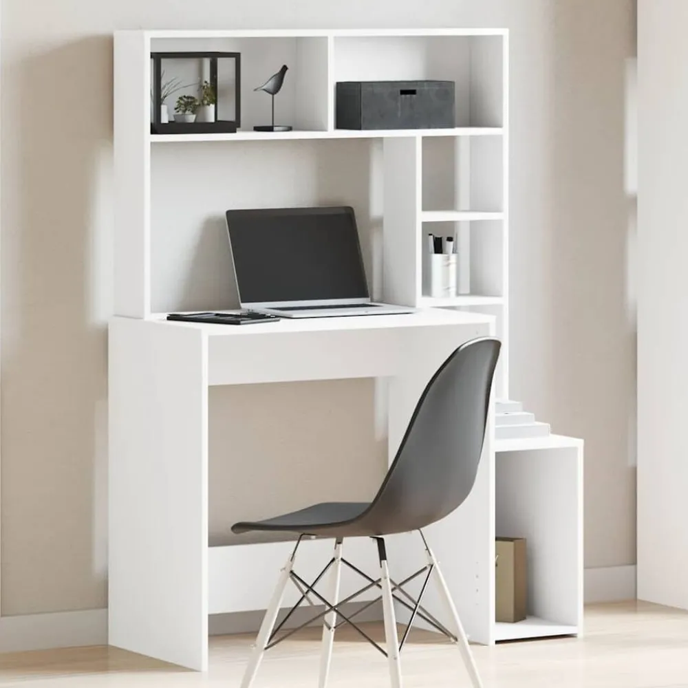 vidaXL Bureau avec étagères 100x45x140 cm bois d'ingénierie