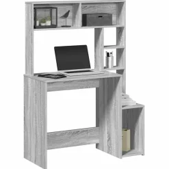 vidaXL Bureau avec étagères 100x45x140cm bois d'ingénierie
