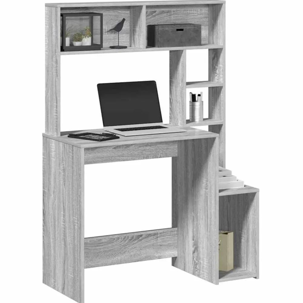 vidaXL Bureau avec étagères 100x45x140cm bois d'ingénierie
