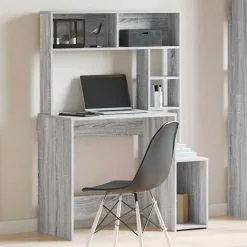 vidaXL Bureau avec étagères 100x45x140cm bois d'ingénierie