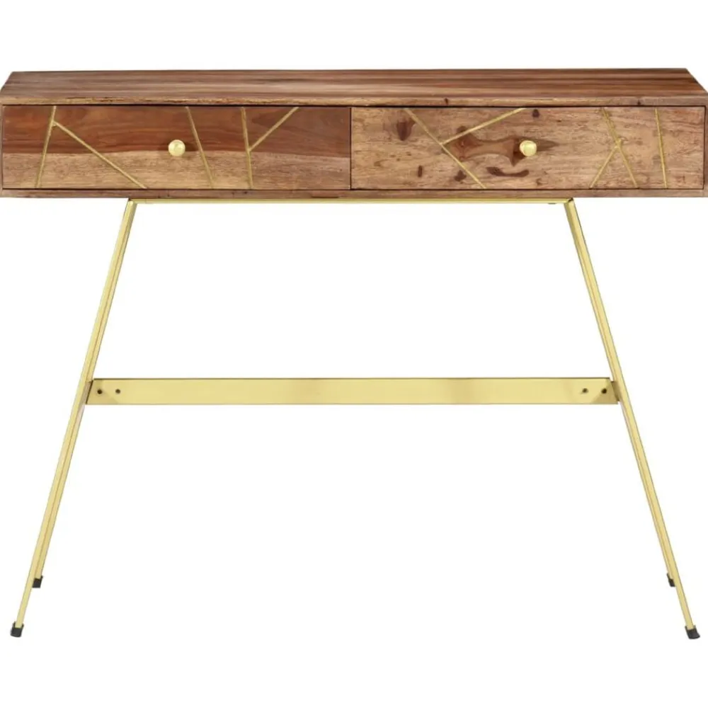 Meubles De Bureau-vidaXL Bureau avec tiroirs 100x55x75 cm bois solide