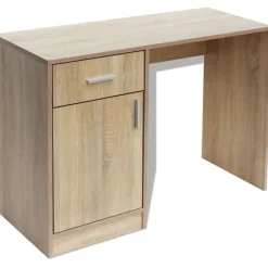Meubles De Bureau-vidaXL Bureau avec tiroir et placard Chêne 100x40x73 cm Ch&ecirc;ne
